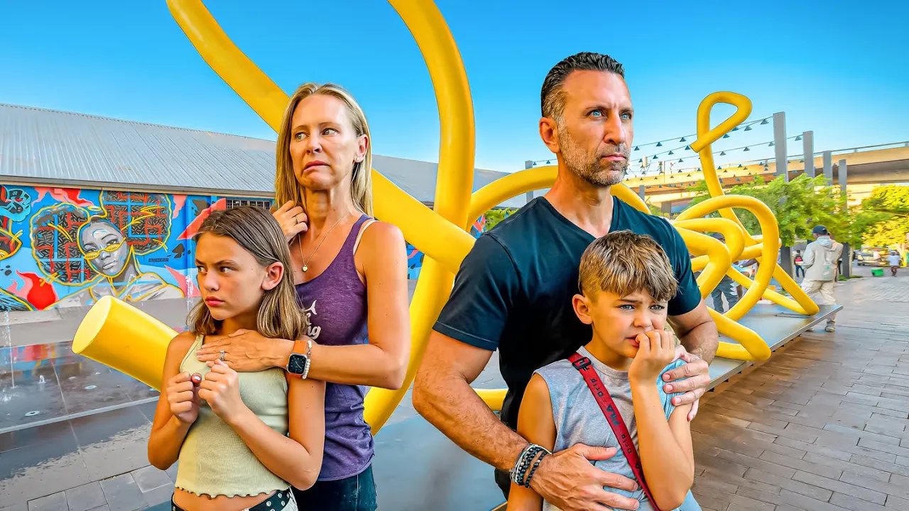 The Lockwood family standing in Yeoville, South Africa