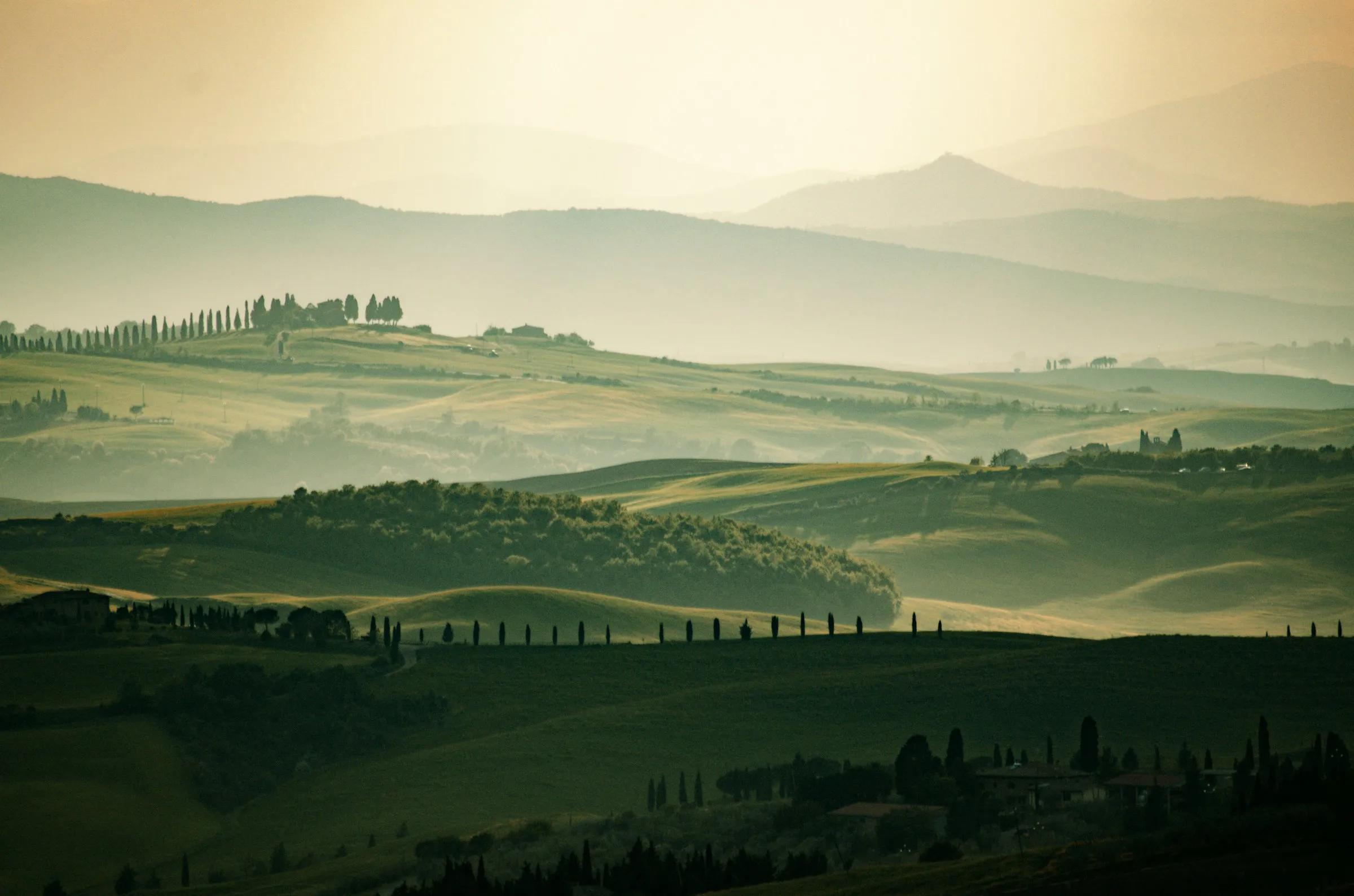 Foggy Tuscan landscape
