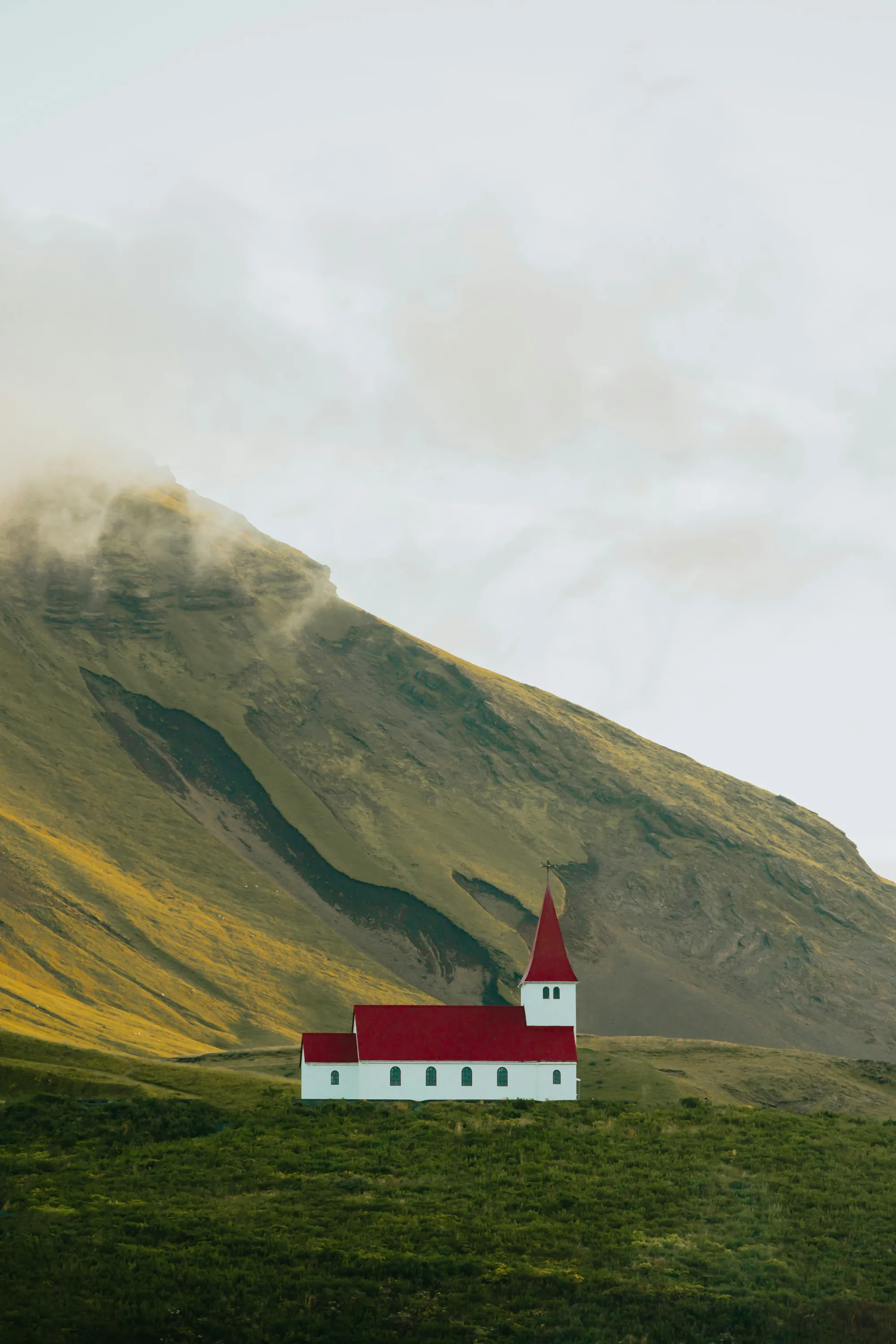 A lone church in the tundra of Greenland