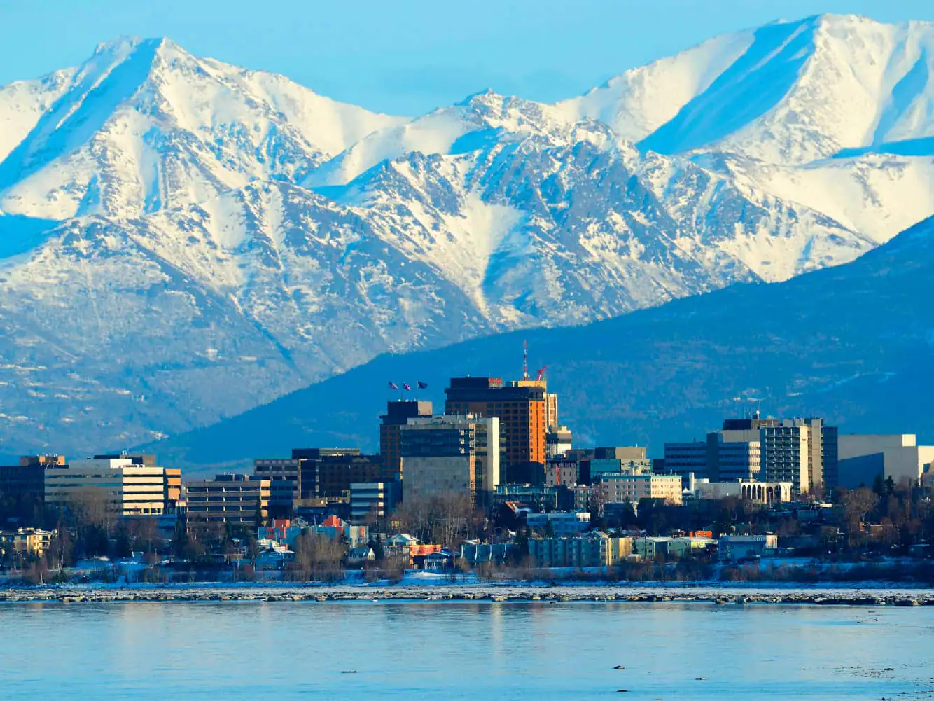 City skyline of Anchorage, Alaska, US