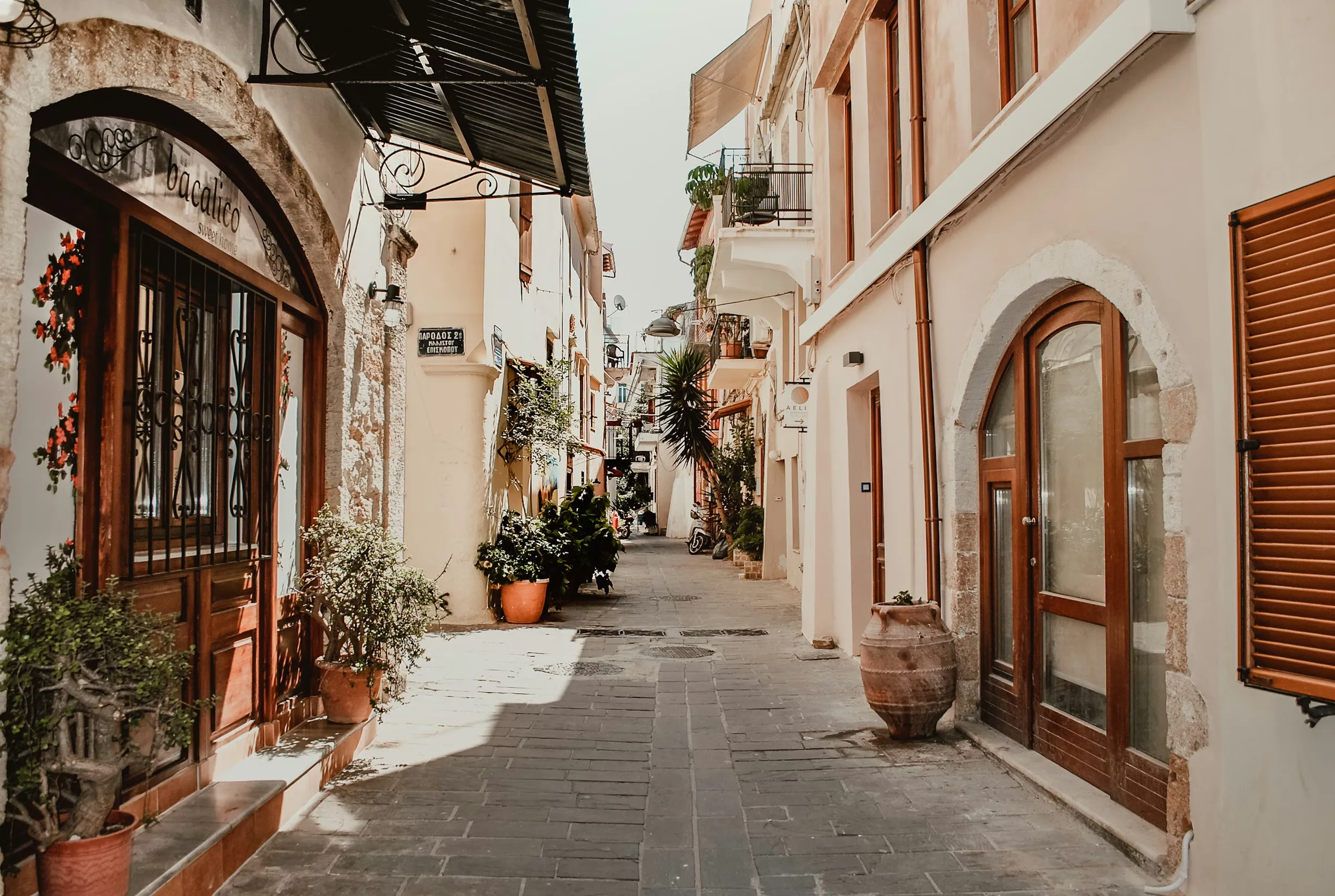 Alley street in Chania, Greece