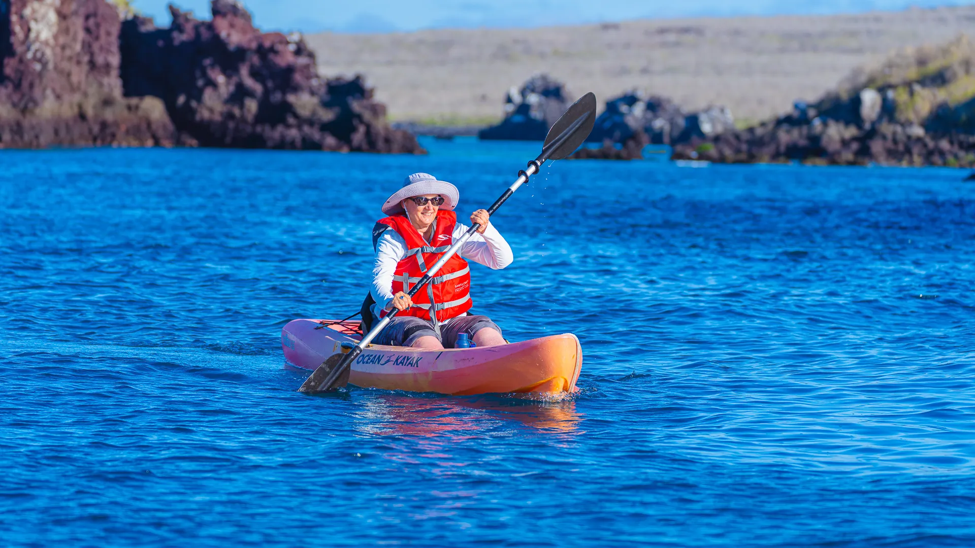 A Kayaker in the Galapagos