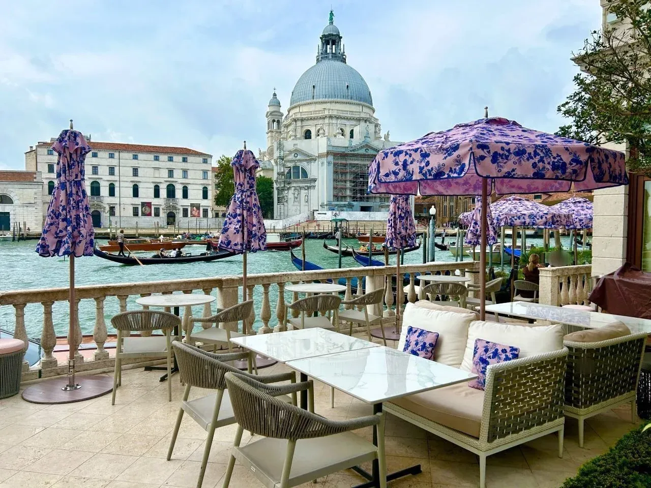 A hotel patio in Venice, Italy