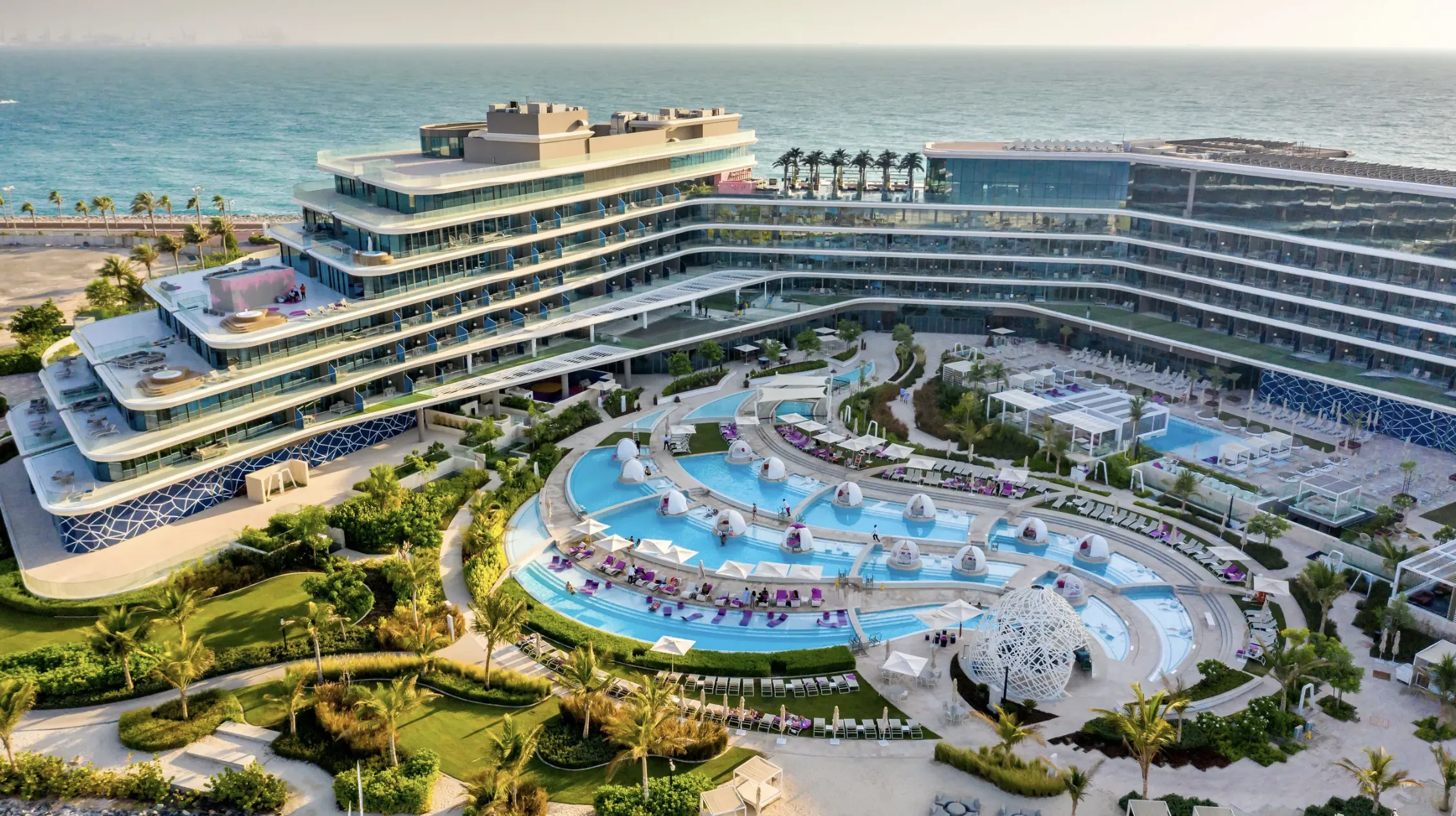 Aerial of a W Hotel with pool