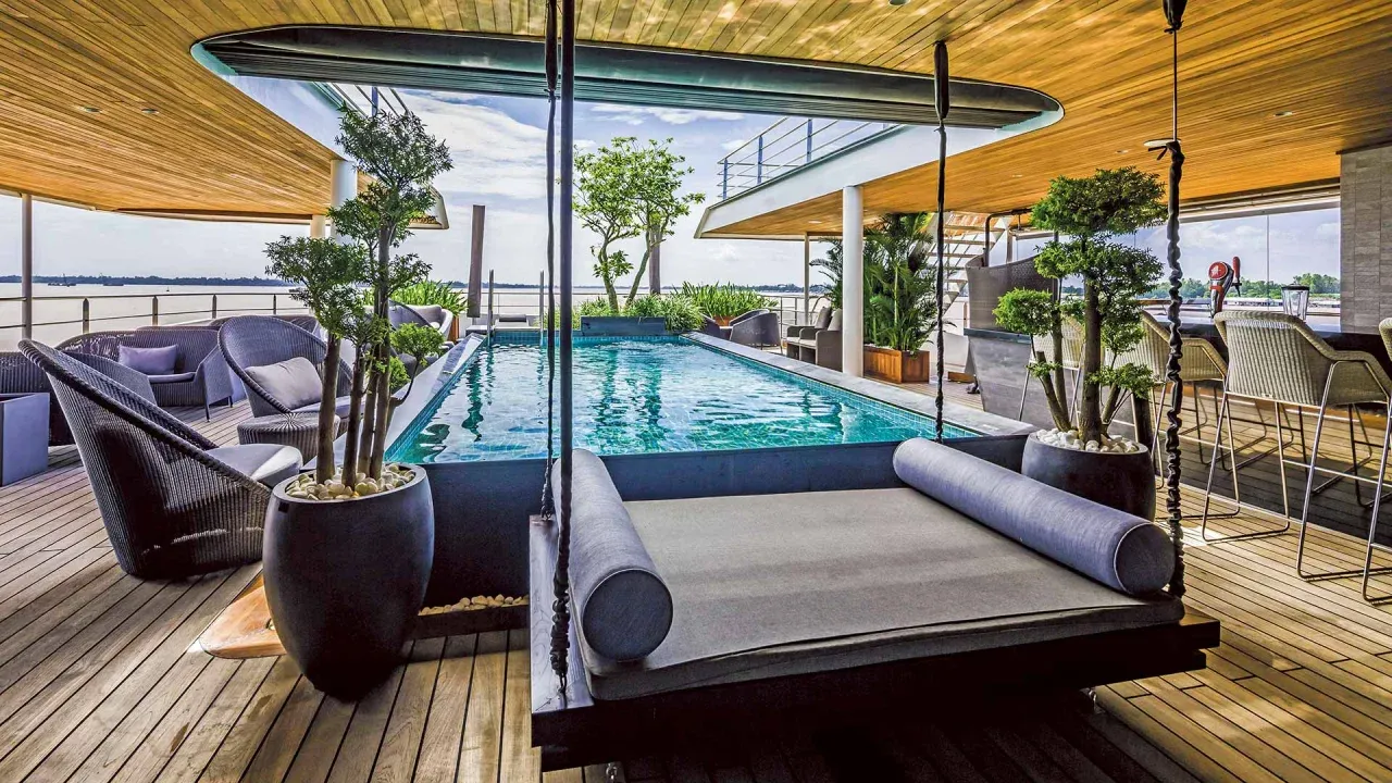 A Scenic cruise ship pool area