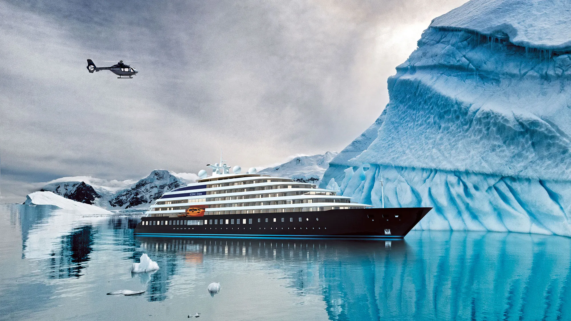 A Scenic yacht in Antarctica