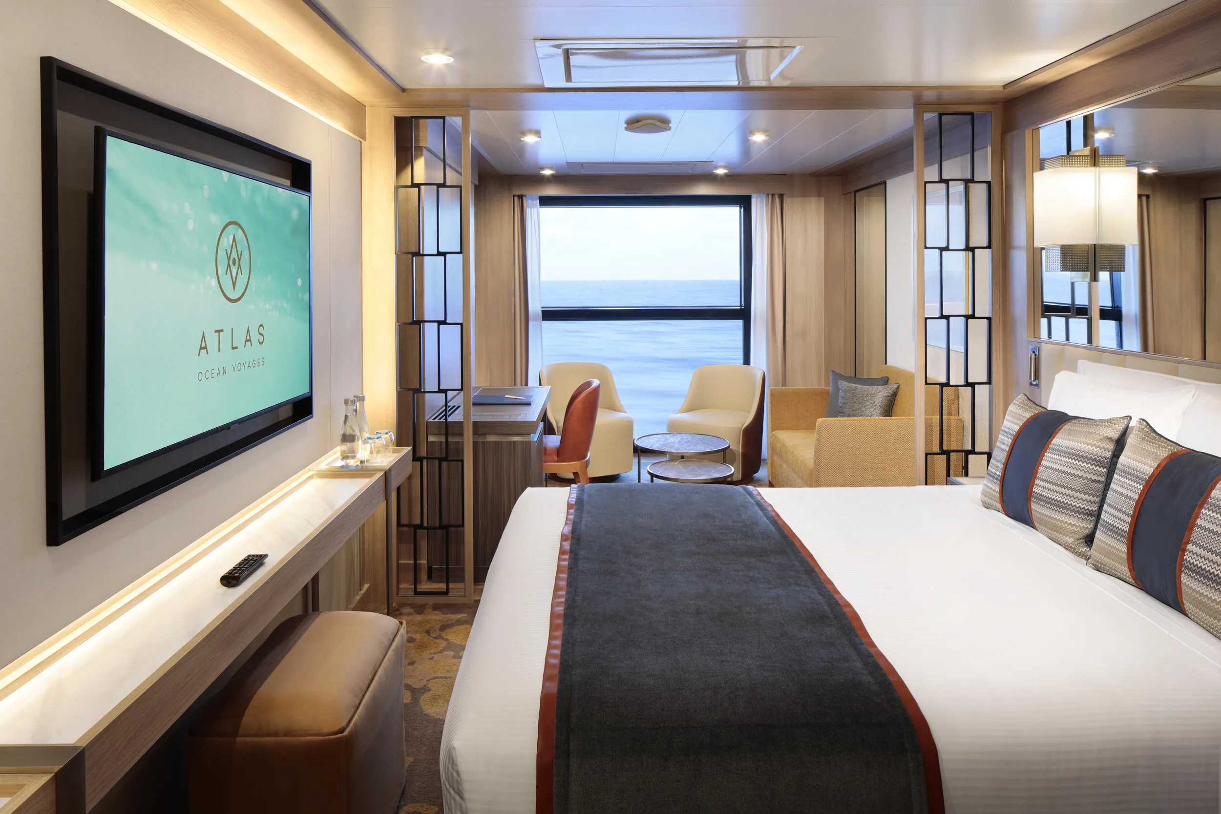 An Atlas cruise ship stateroom interior