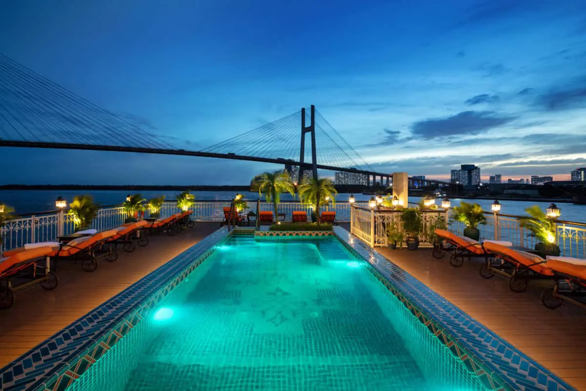 Uniworld river cruise ship pool deck