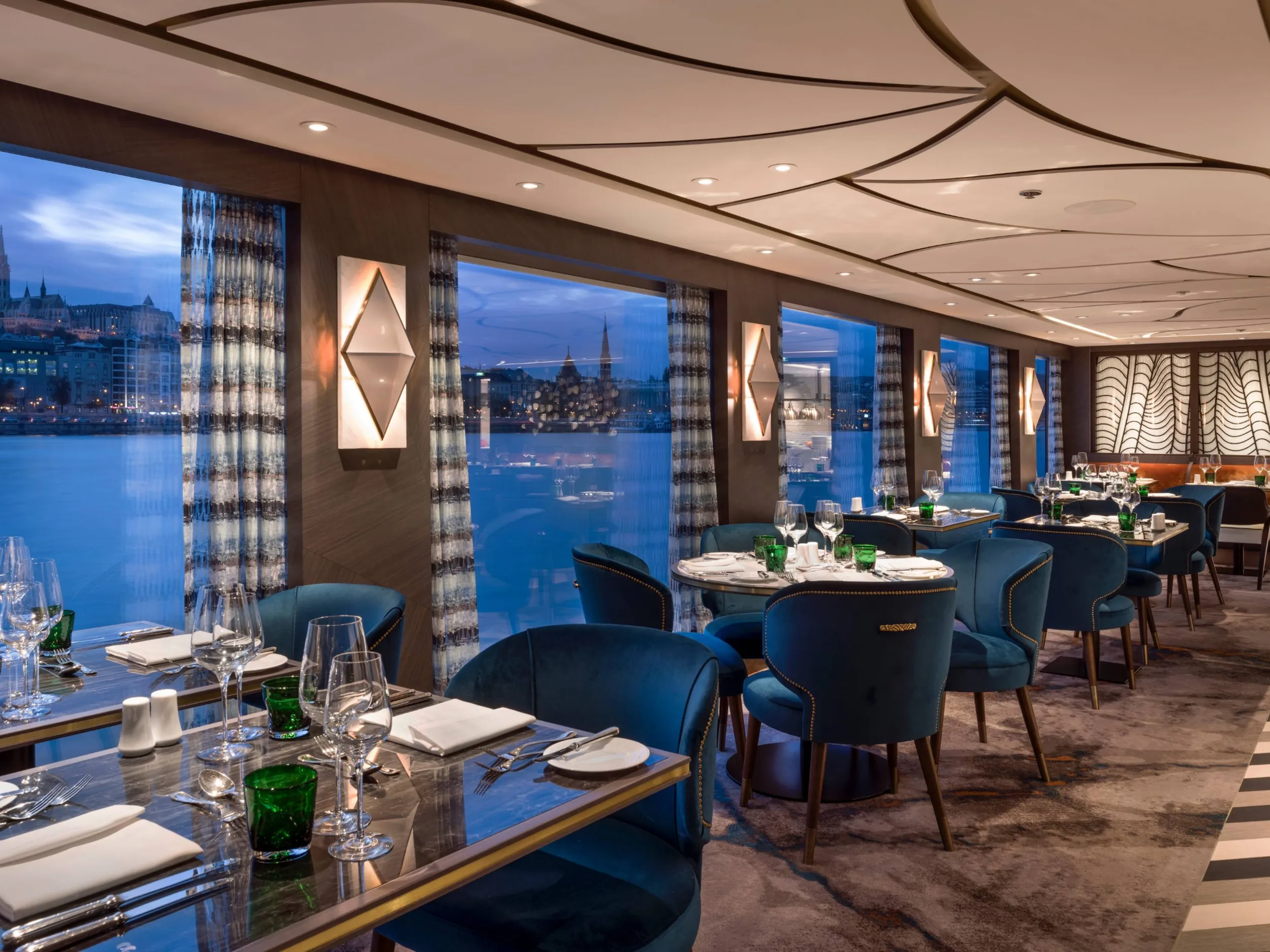 Uniworld river cruise ship dining area