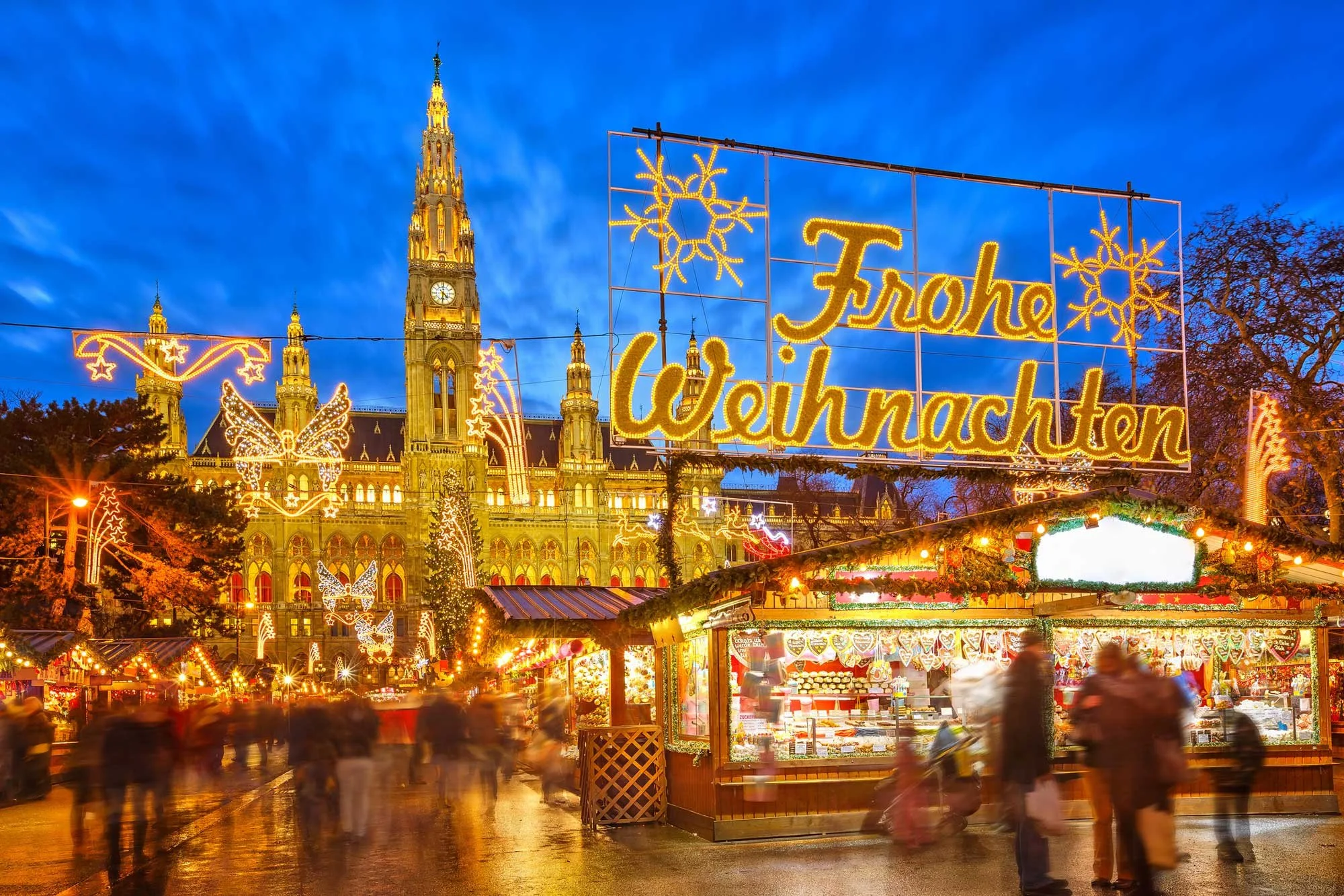 Vienna on the river at Christmastime