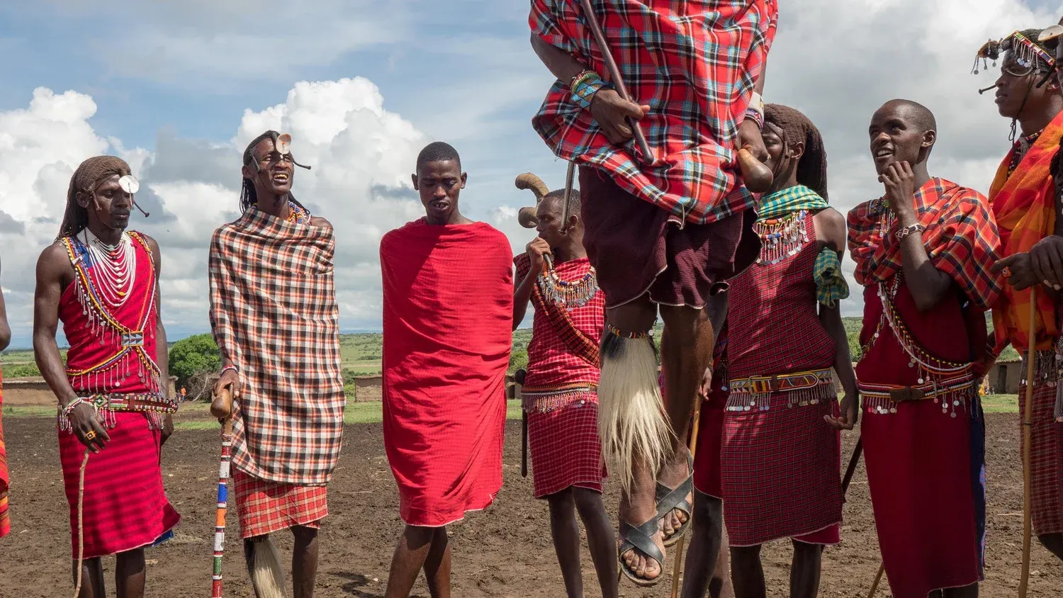 African tribe dancing