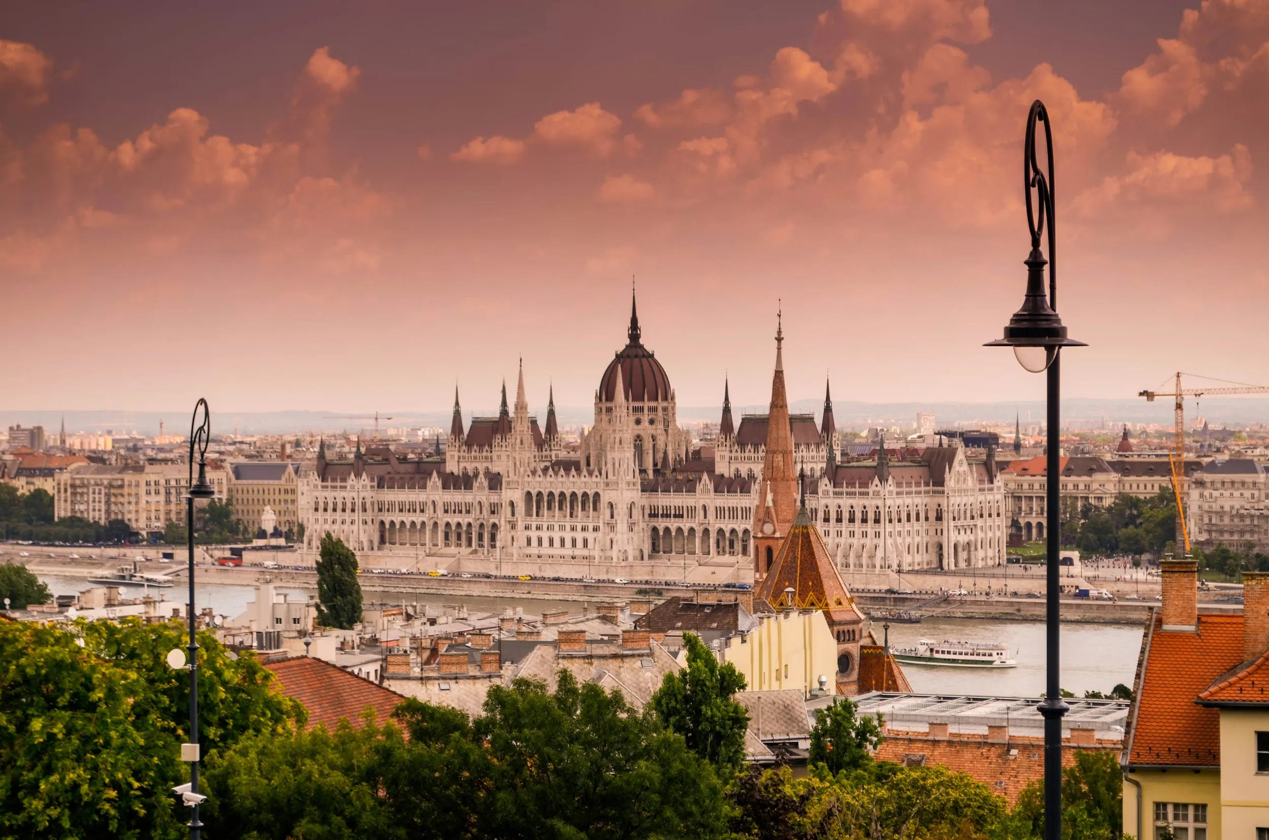 Budapest skyline at sunset