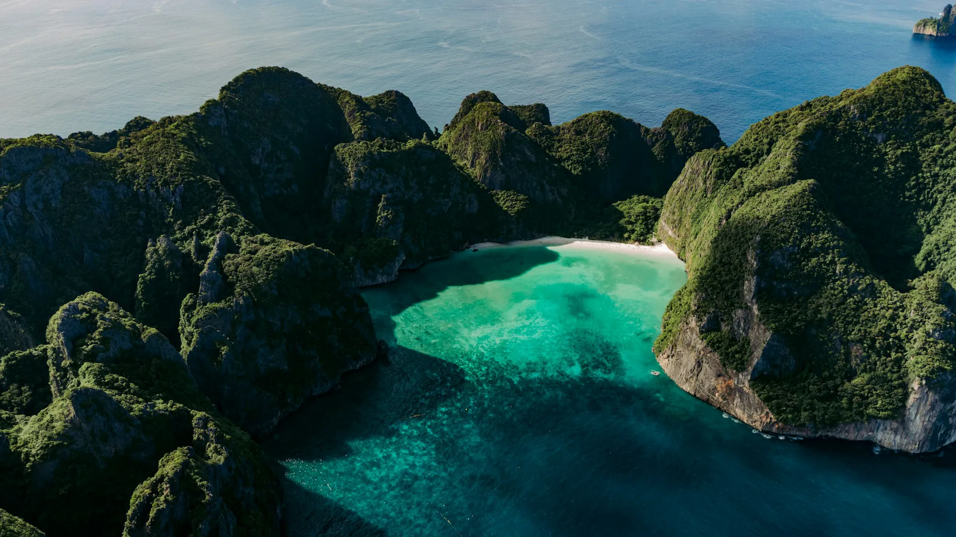 Aerial of Phi Phi islands, Thailand
