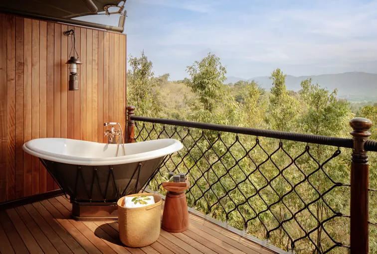 Anantara Golden Triangle Mekong Tent bathtub
