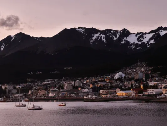 Sunset skyline with mountains of Ushuaia, Argentina
