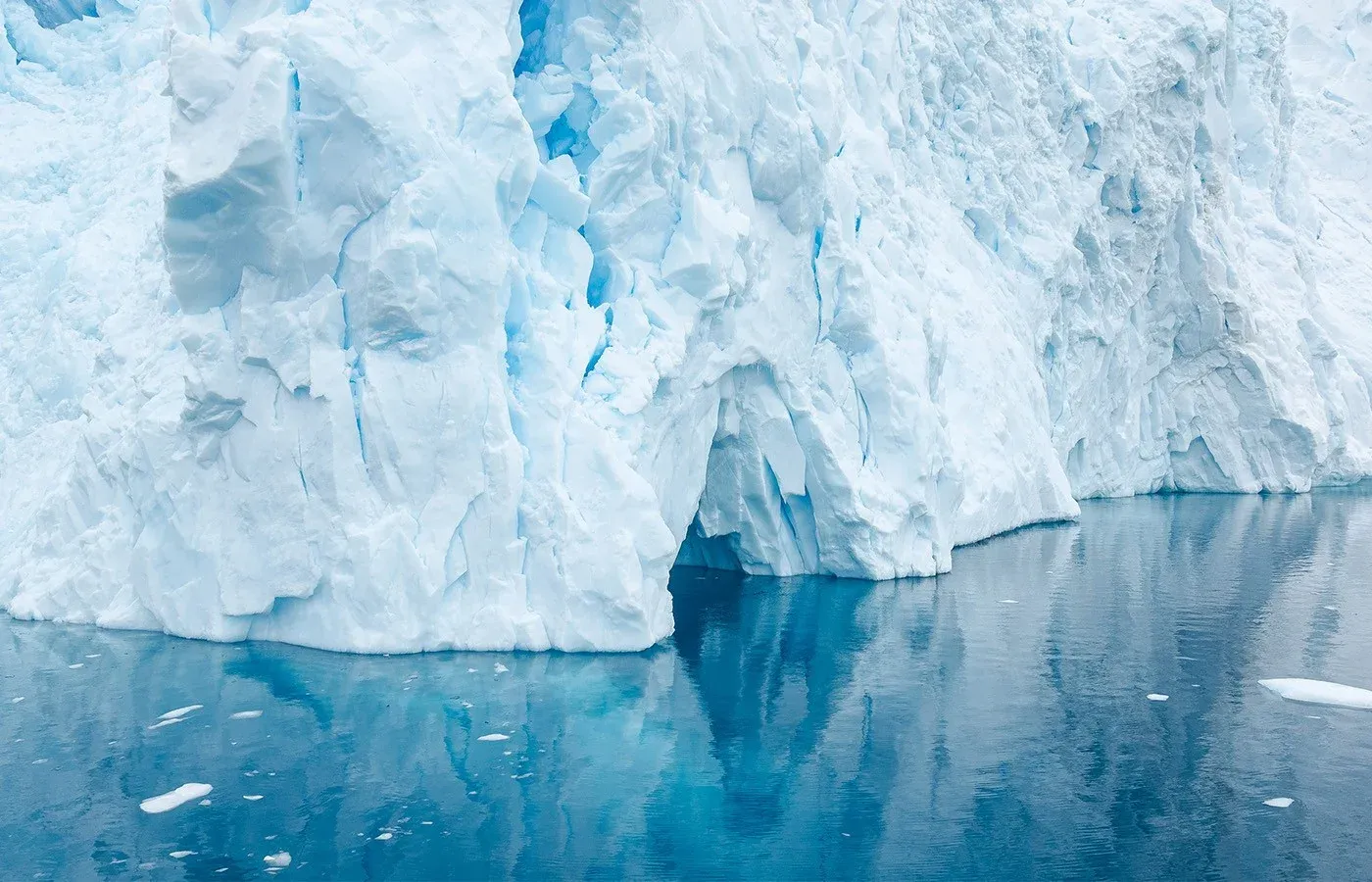An iceberg cave in Antarctica
