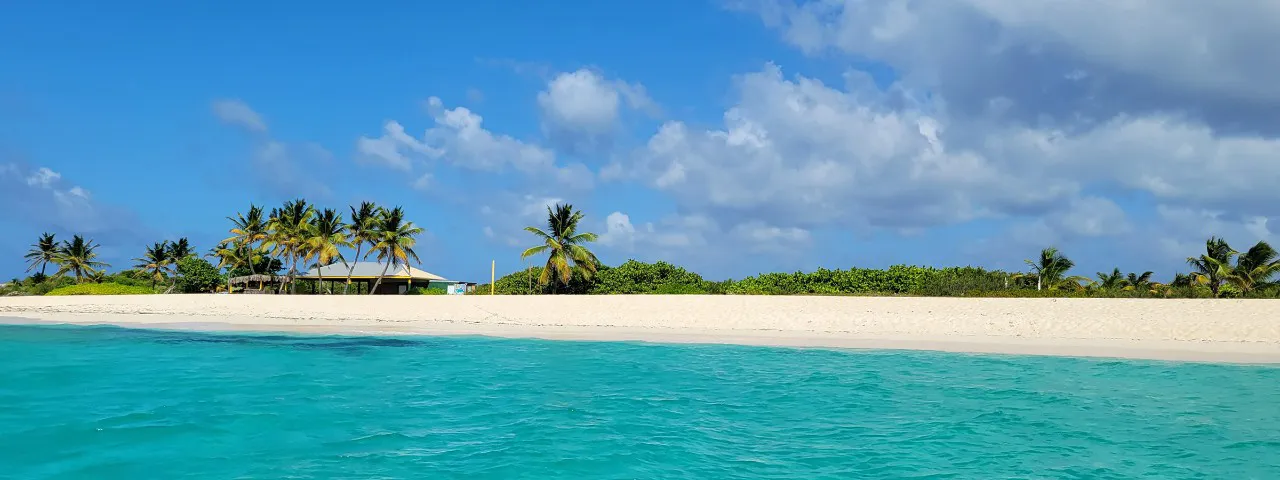 Prickly Pear beach in the Caribbean