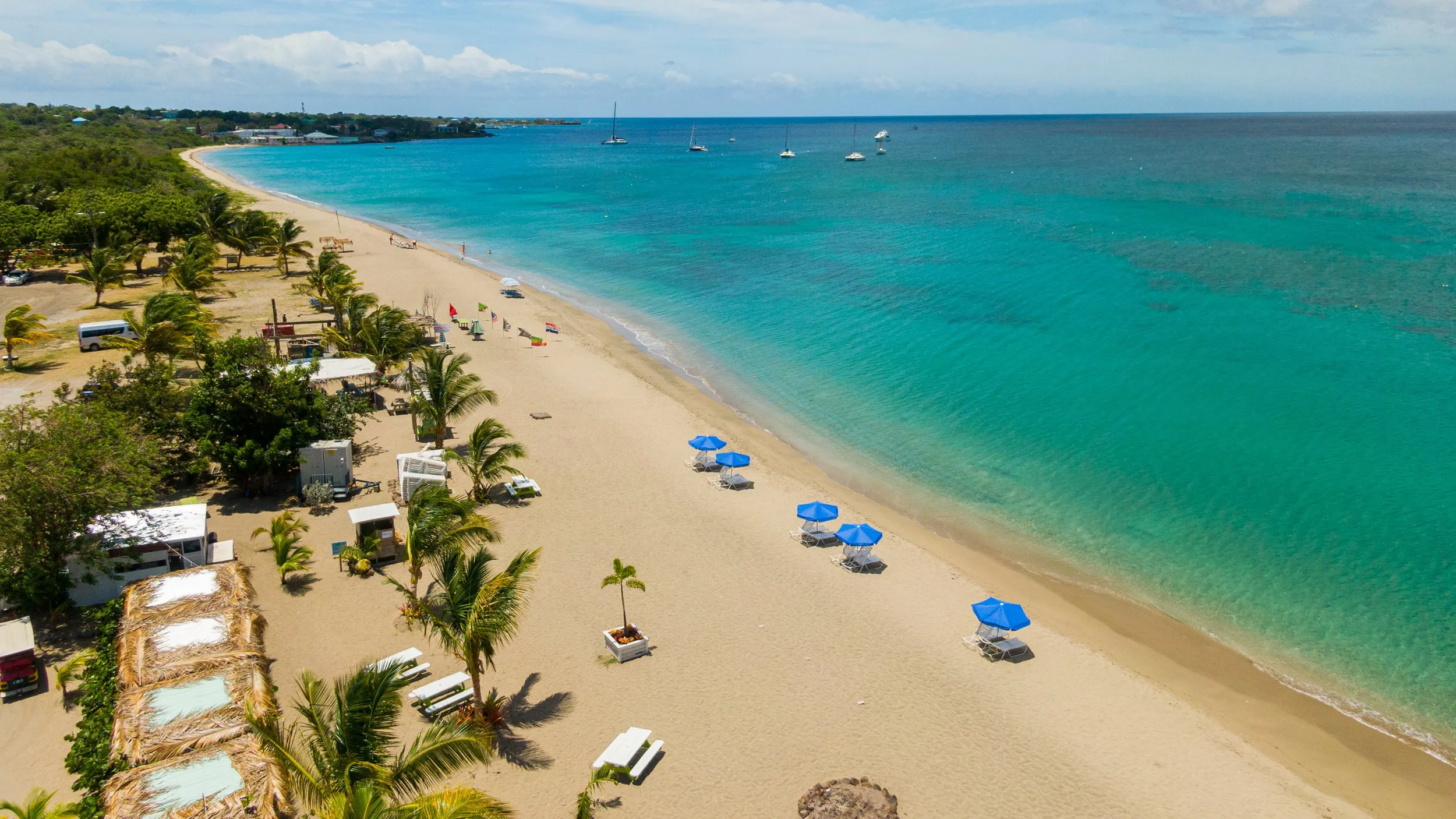 Cades beach in the Caribbean