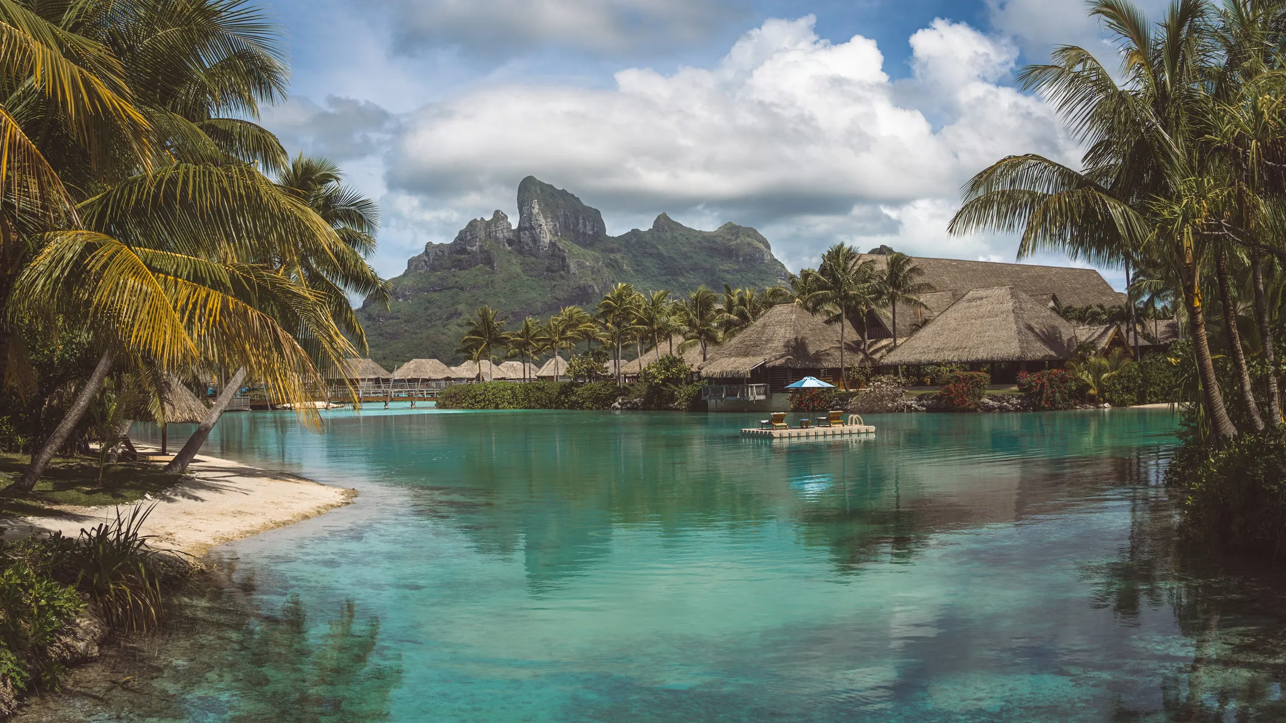 A tropical lagoon in Bora Bora