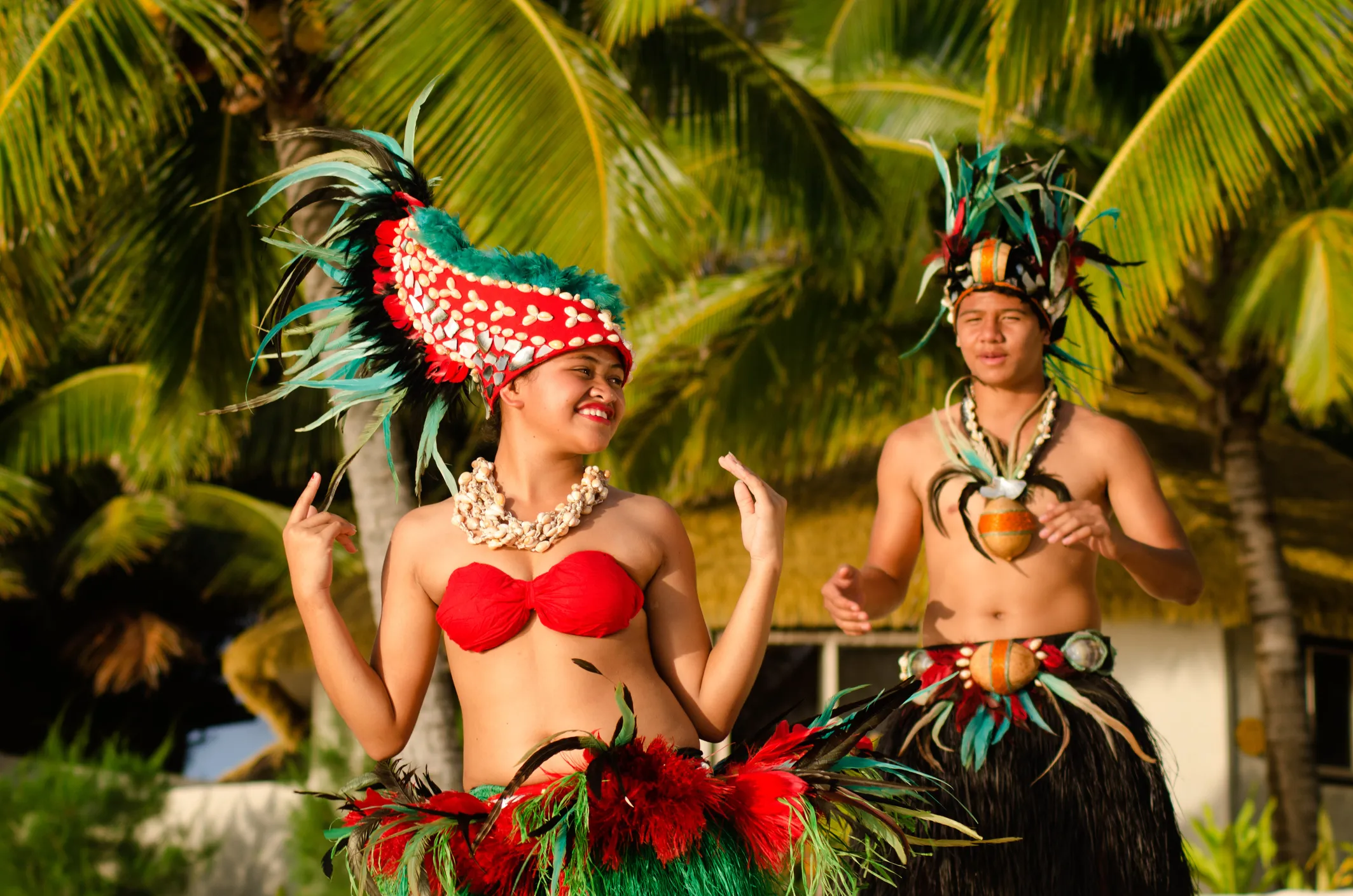 Traditional Tahitian dancers performing