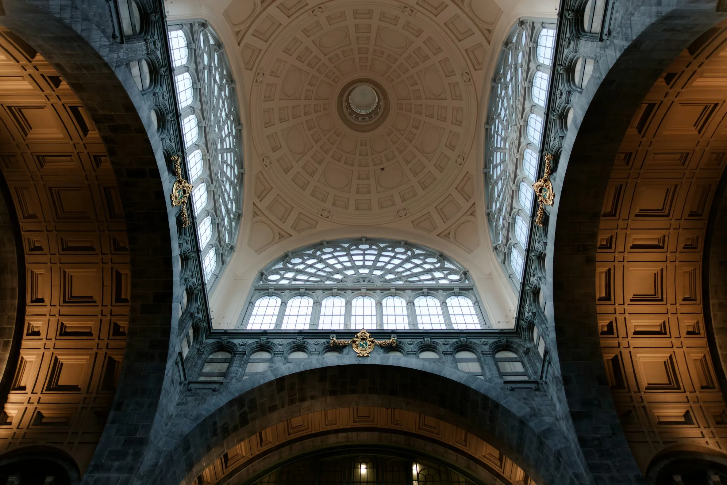 A cathedral ceiling