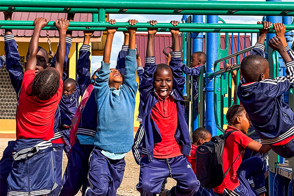 Kids play at The O’Brien School for the Massai
