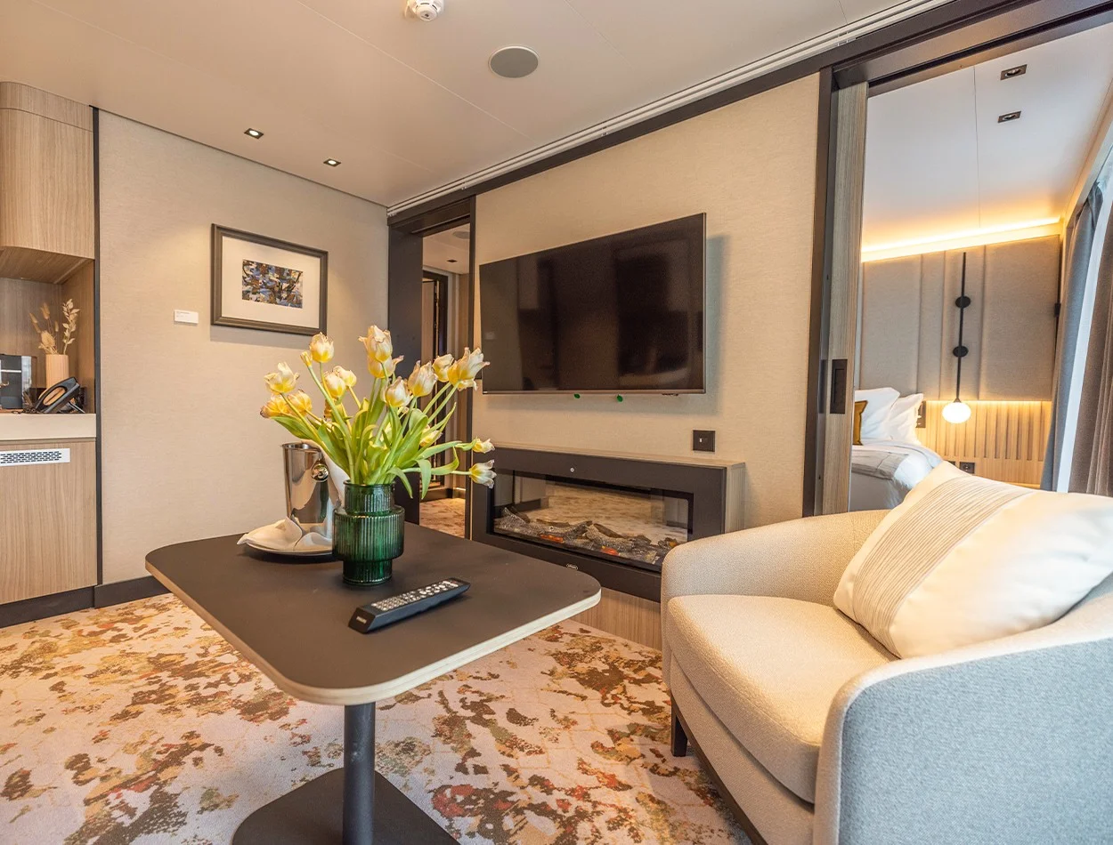 Suite interior on a Swan Hellenic expedition cruise ship