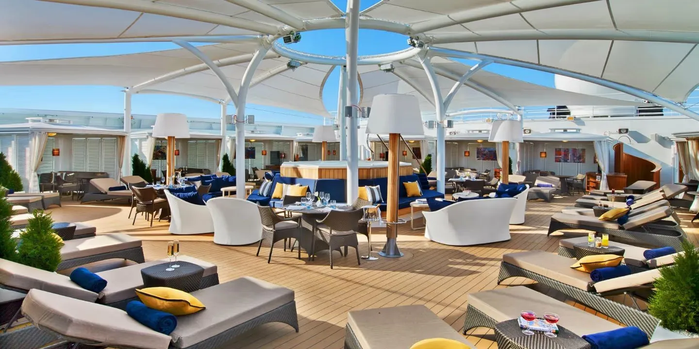 Sun deck on the Seabourn Ovation cruise ship