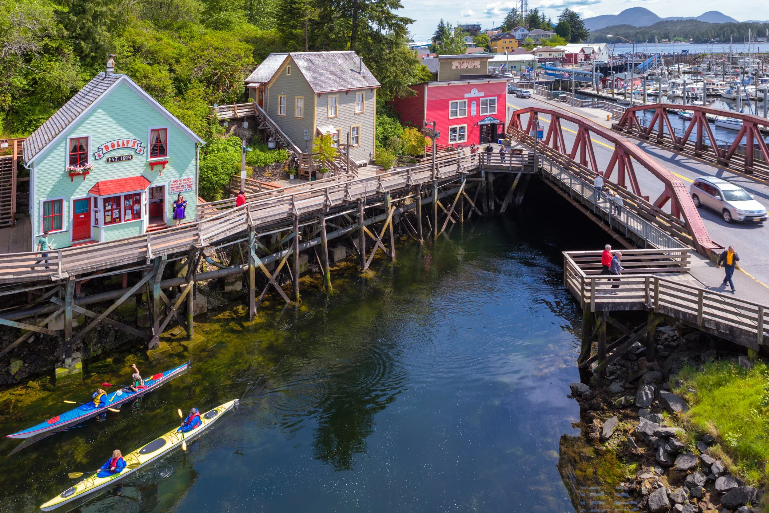 Aerial view of Cook Street in Ketchikan, Alaska