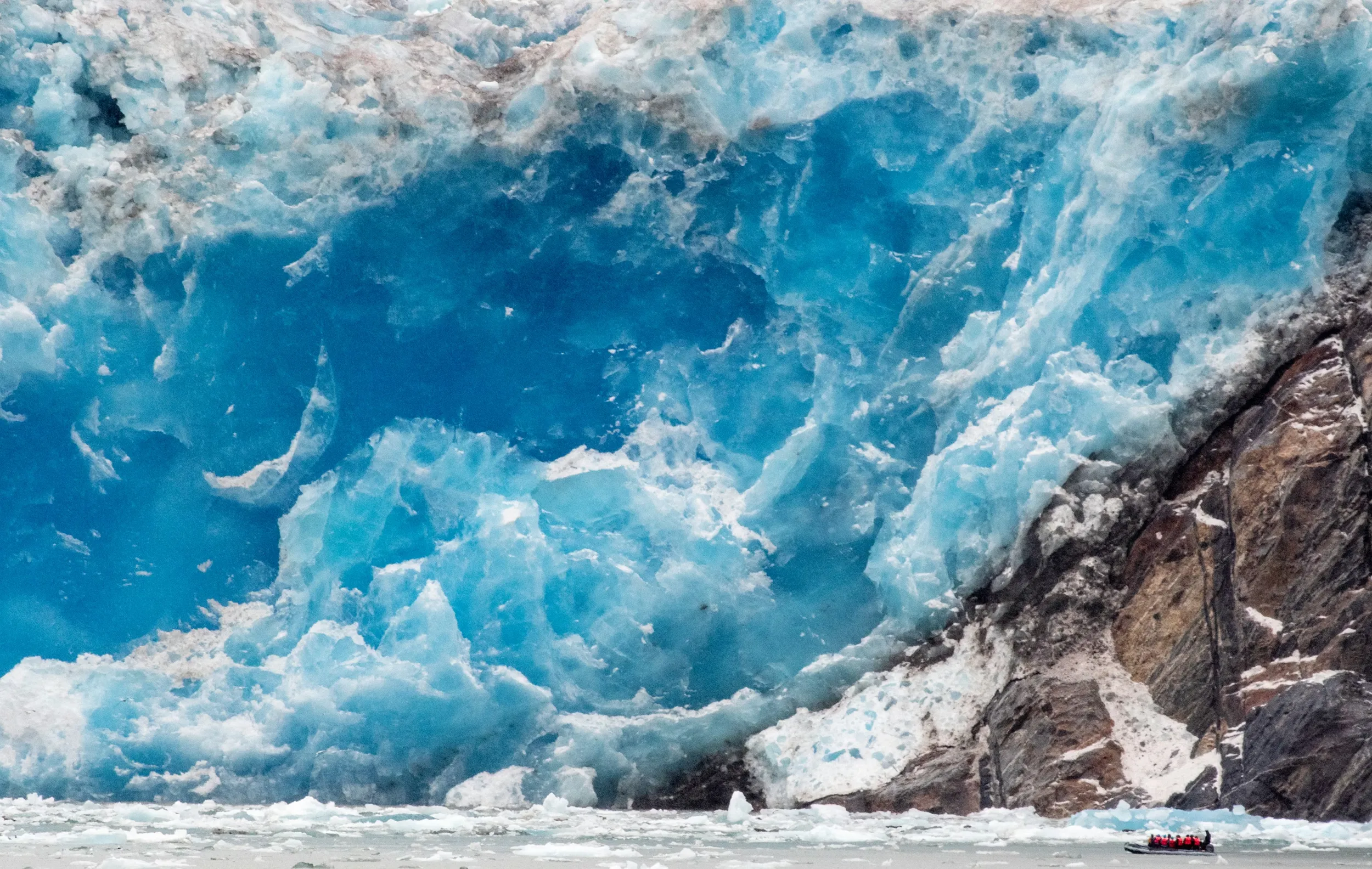 A blue glacier in Alaska