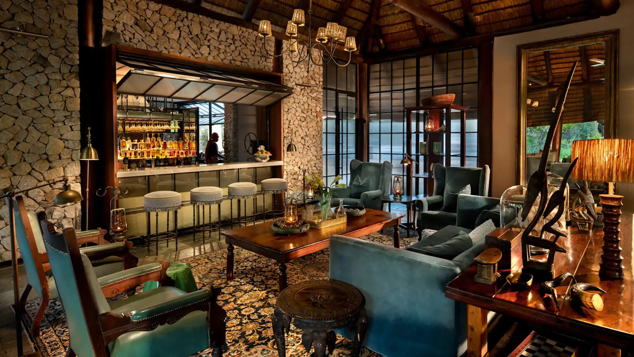 &Beyond Ngala Safari Lodge bar area