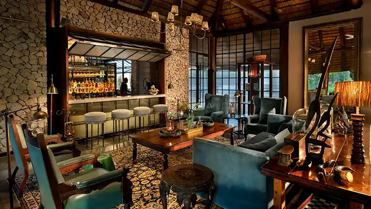 Bar area at  &Beyond Ngala Safari Lodge