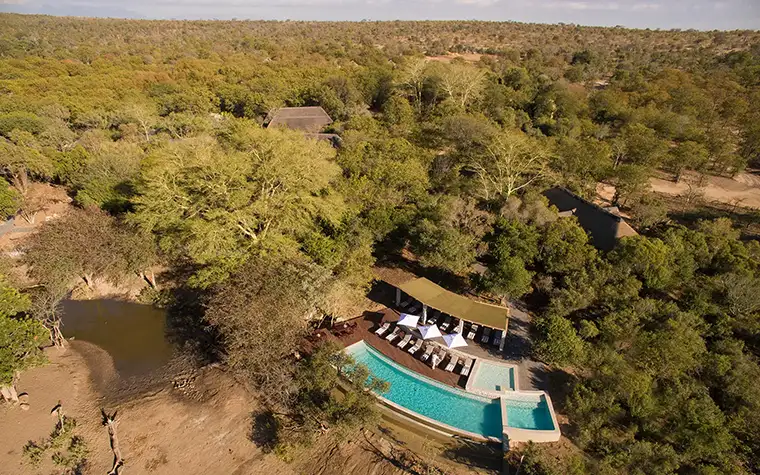 Aerial view of &Beyond Ngala Safari Lodge