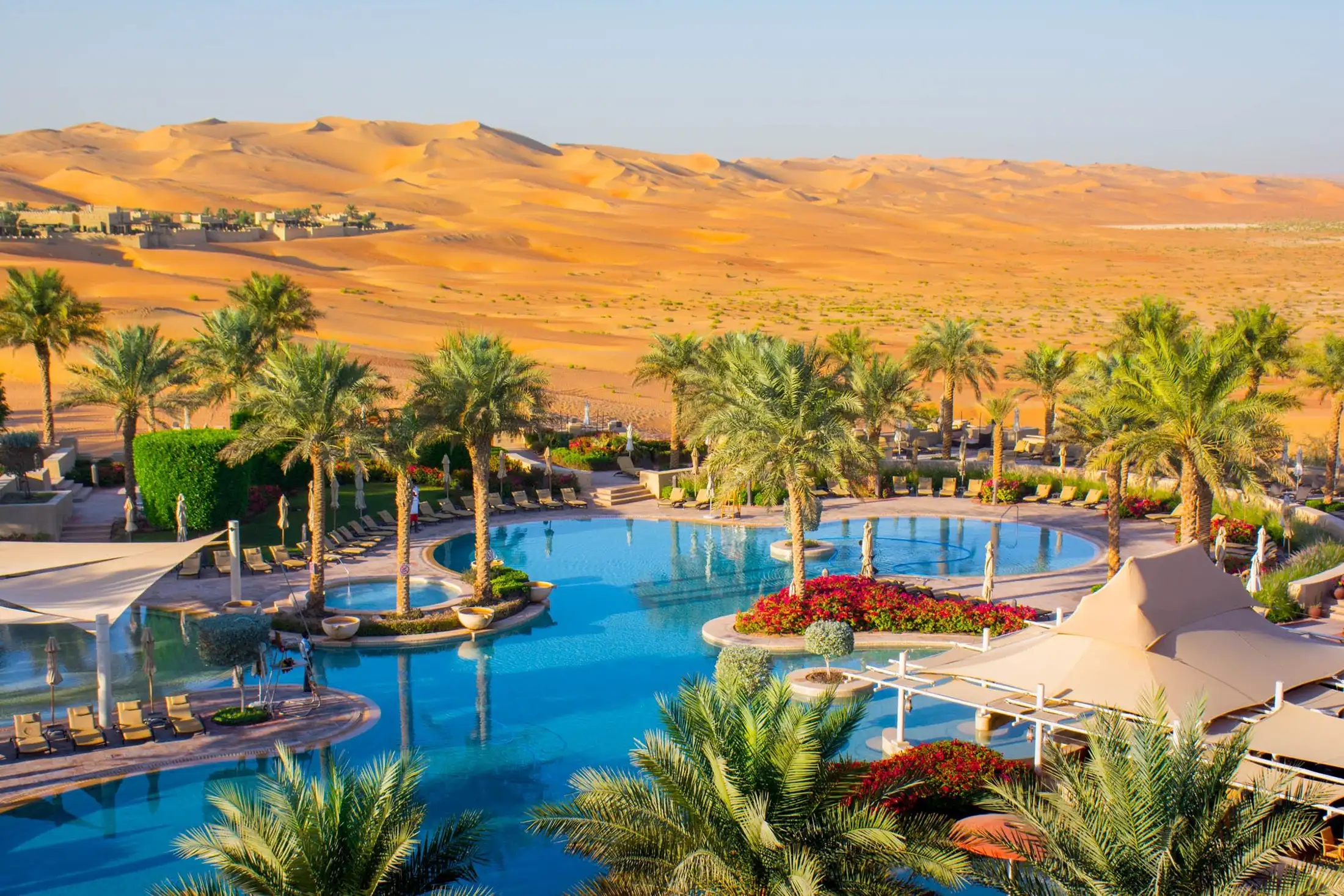 Pool area at Qasr Al Sarab Resort & Spa