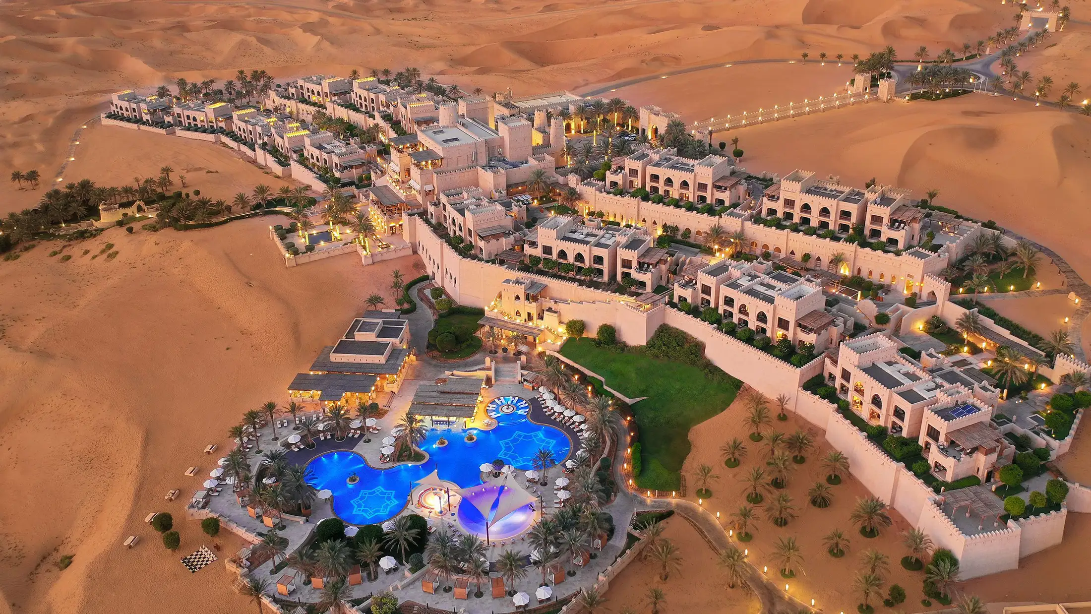 Aerial shot of Qasr Al Sarab Resort & Spa