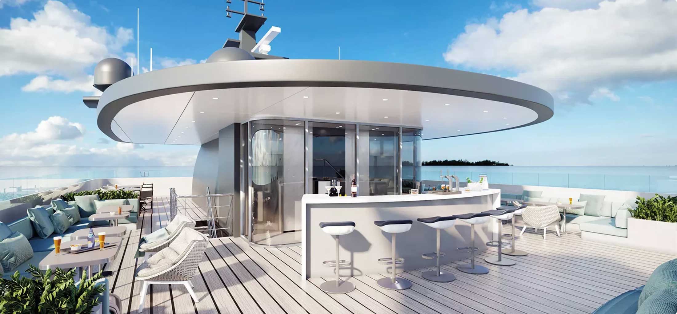 Sun deck on the Emerald Sakara luxury yacht