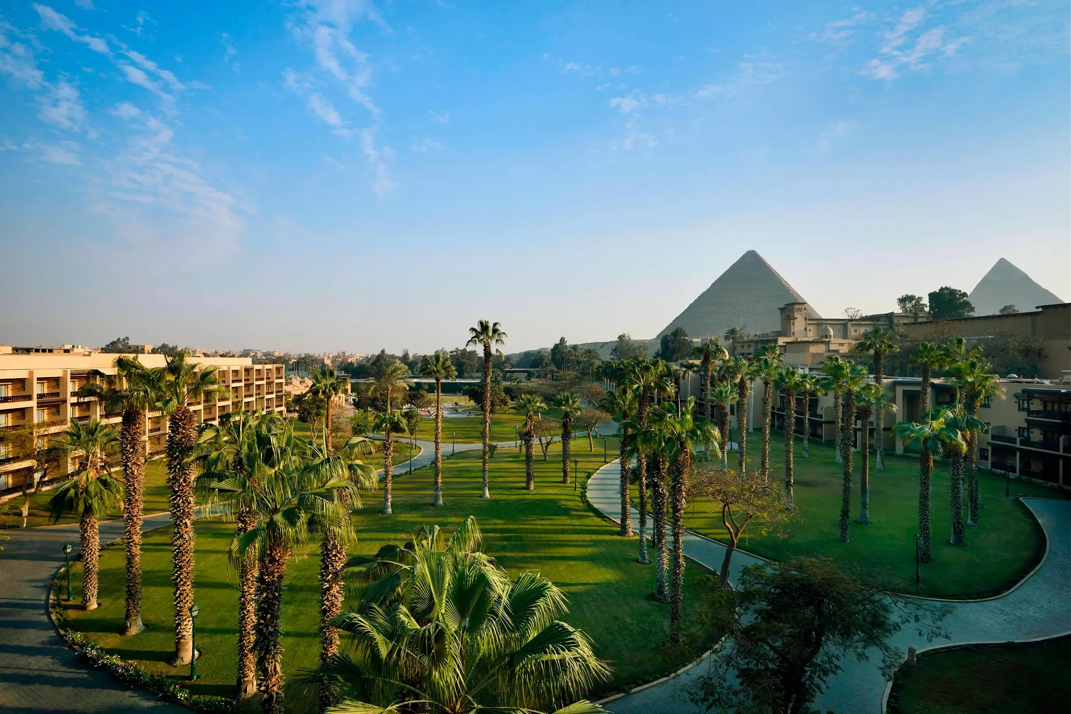 Pyramid views at the Marriott Mena House Cairo