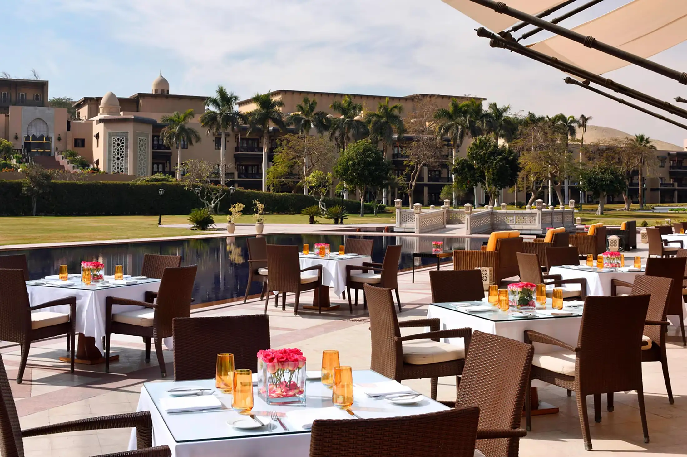 Outdoor dining at the Marriott Mena House Cairo