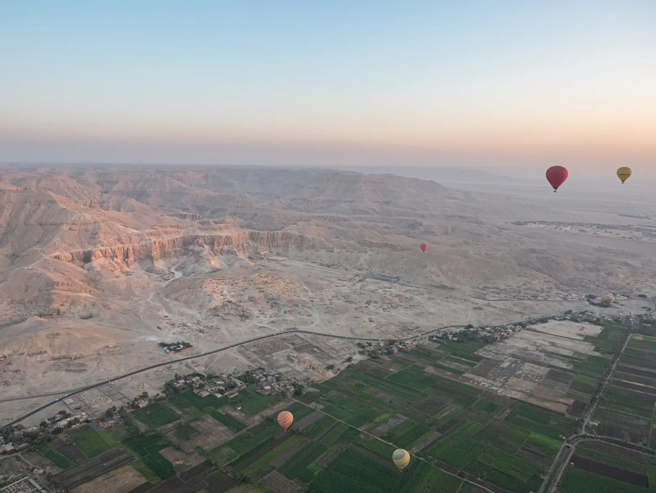 Aerial view of Luxor and the Valley of the Kings
