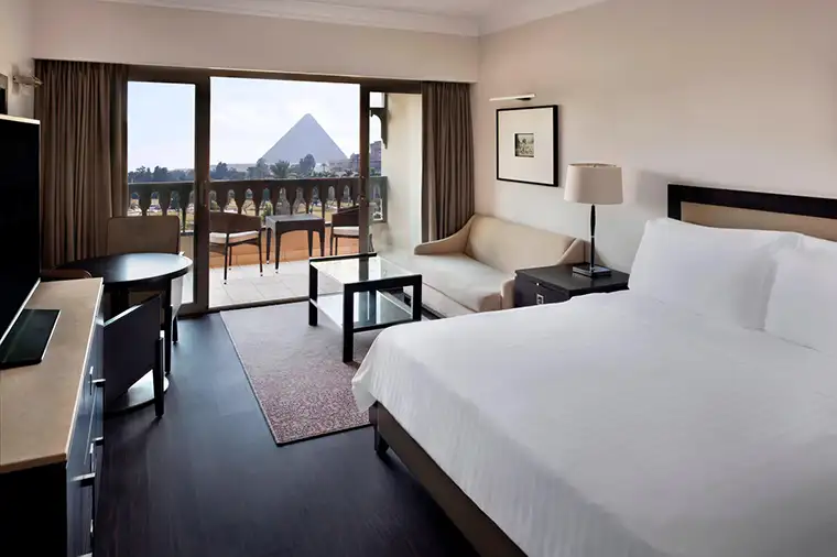 Pyramid room view at the Marriott Mena House