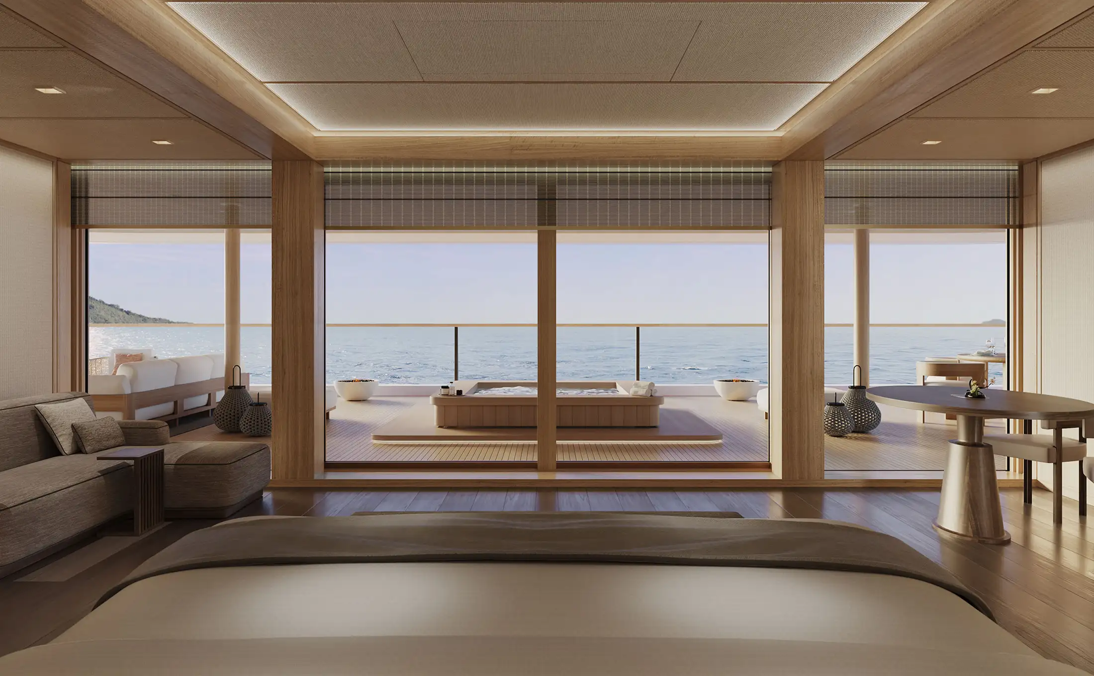 Aman Suite view of the new Amangati luxury yacht