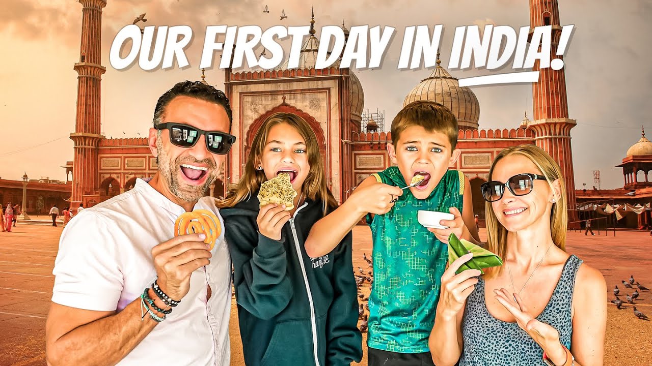 The Lockwood family eating local bites in Old Delhi