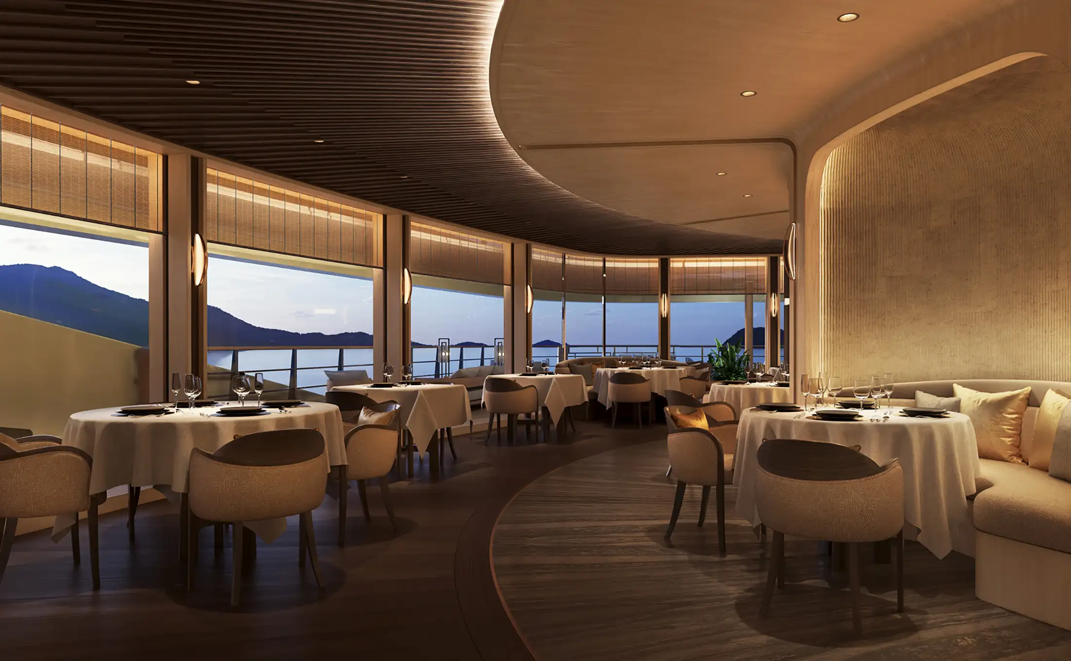 Aman's Amangati yacht grill interior