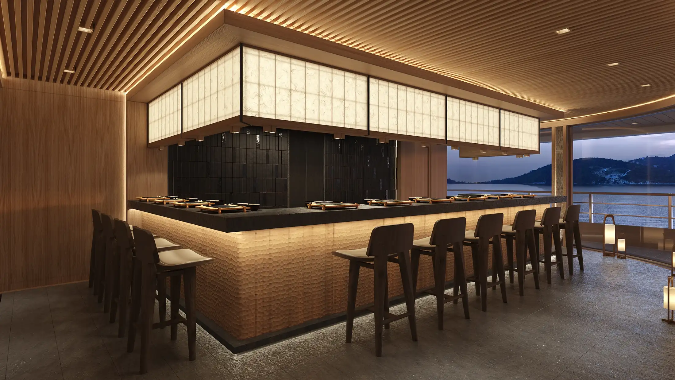 Aman's Amangati yacht sushi bar