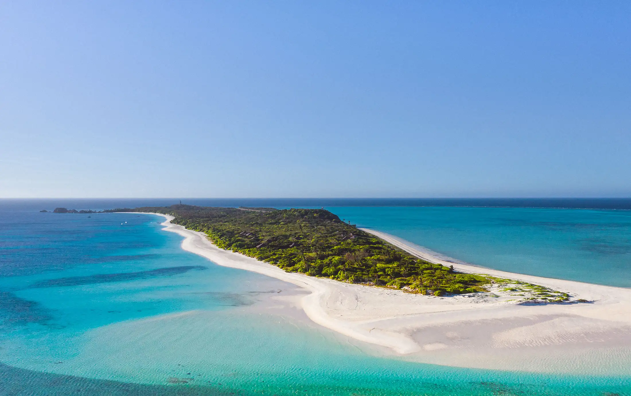 Aerial view of Amanpulo island in the Philippines
