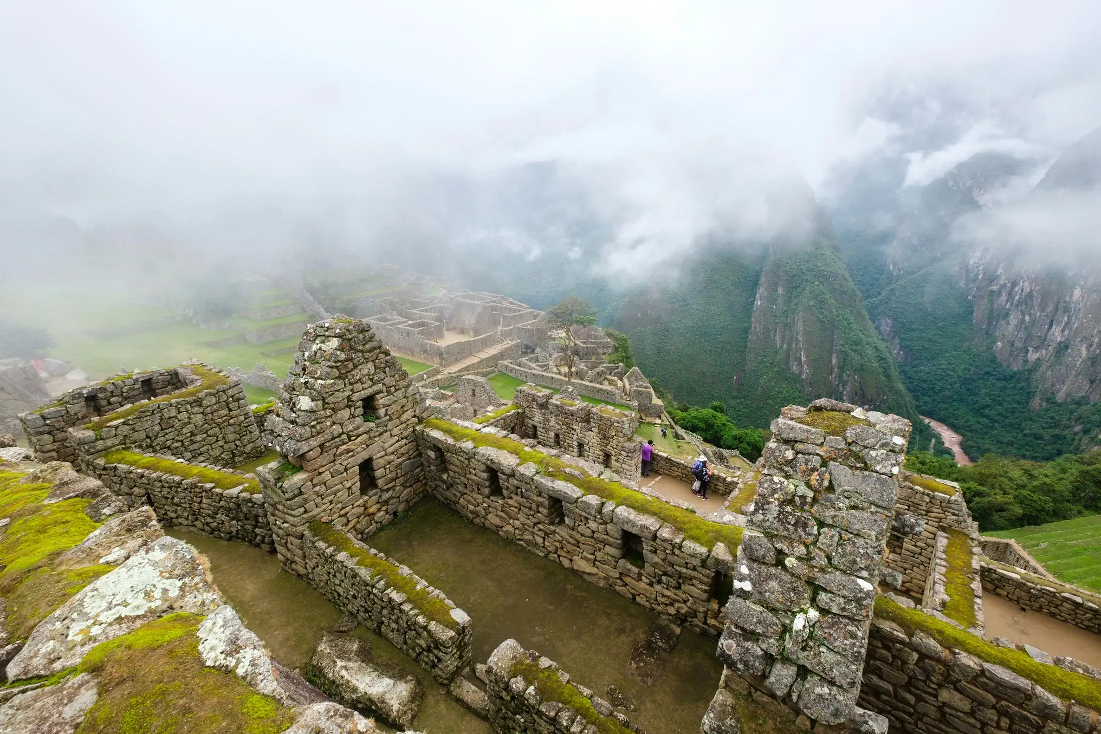 Aerial view of Machu Picchu ruins