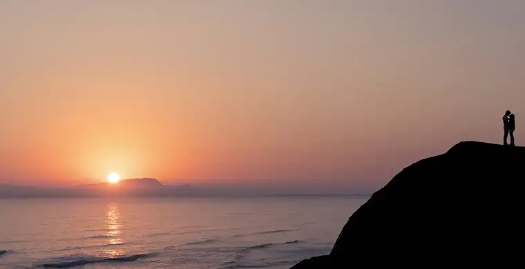 Miraflores cliffs Lima sunset