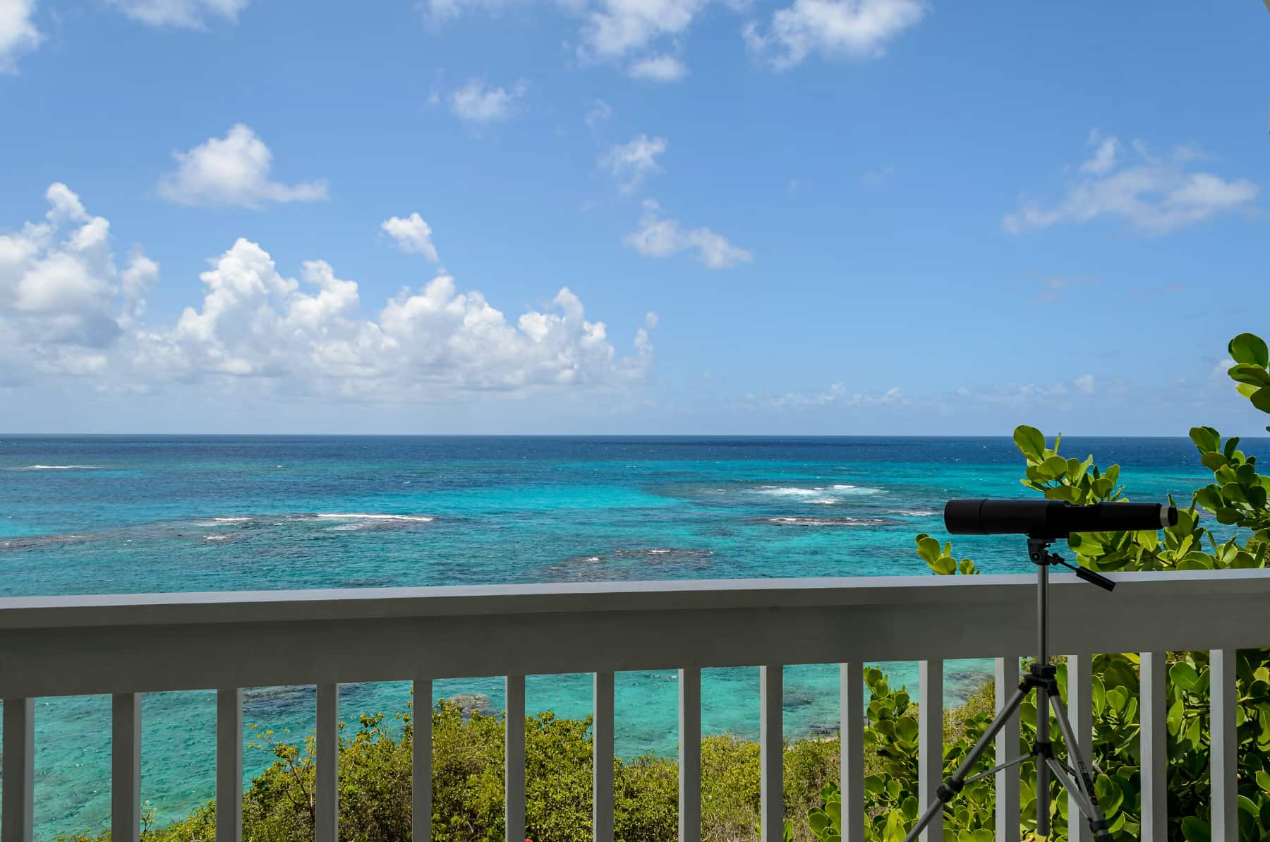 View over the Caribbean from a deck in Anguilla
