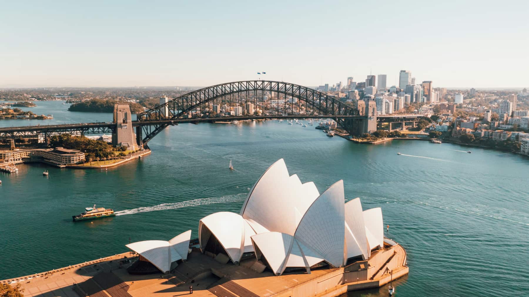 Aerial view of Sydney and the Opera House