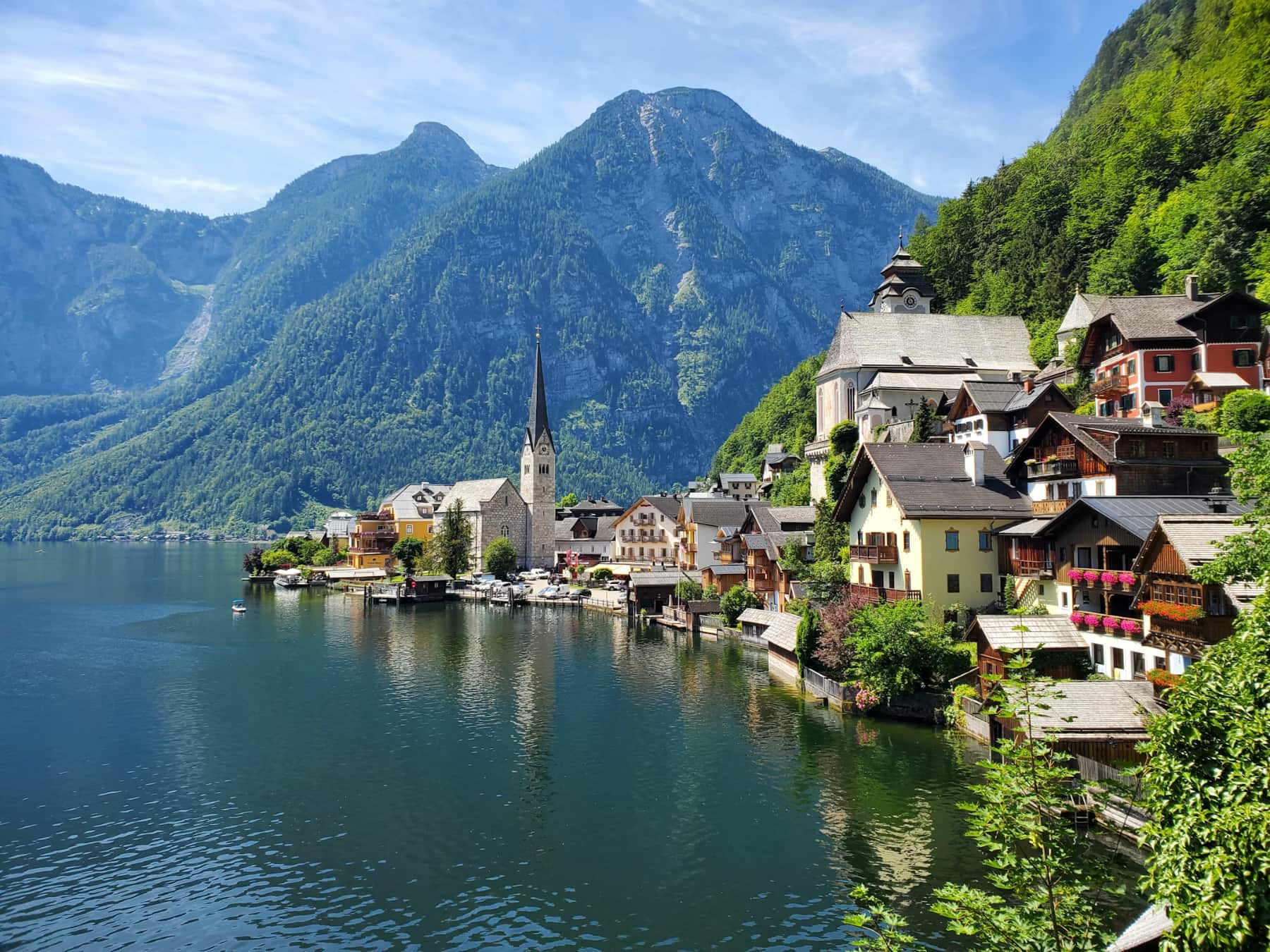 Lake coastal and mountain views of Austria